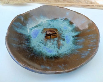 Ceramic Bowl Dragonfly Handmade Plate
