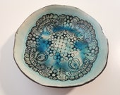 Keramik Schüssel Boho Schale Vintage Türkis