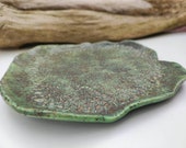 Keramik Teller Kroko Grün Braun