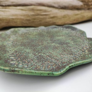 Ceramic Plate Crocodile Green Brown