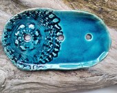 Seifen Schale Keramik Craquele Blau