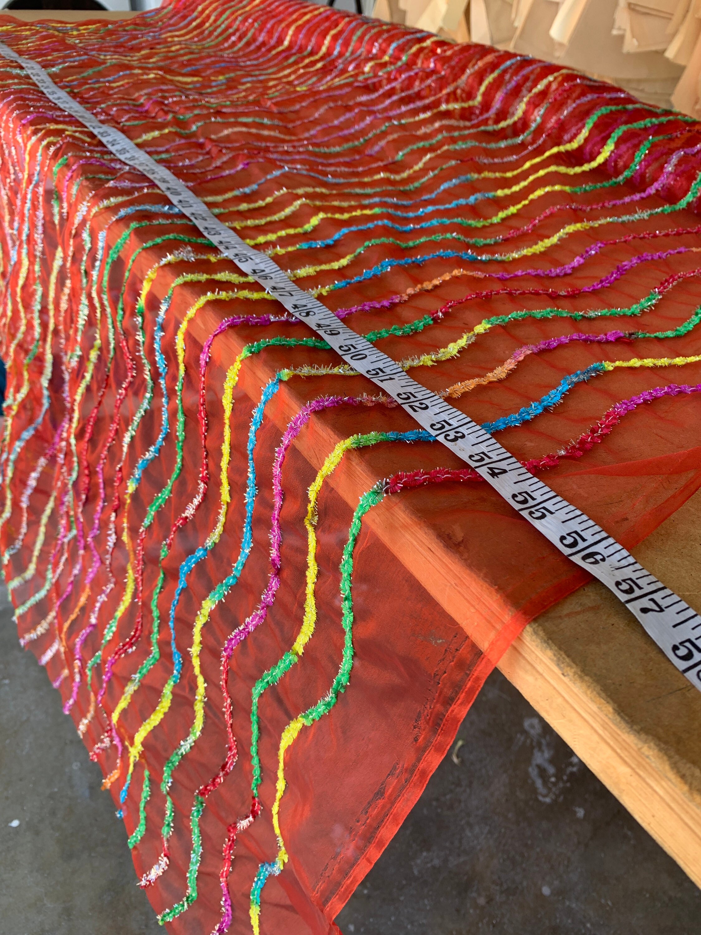 Organza Fabric by the Yard Red Tinsel Holiday Material for Etsy