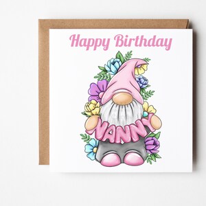 Nans Birthday Card, Gonk Birthday Card, Nanny Birthday Gift, Happy Birthday Nan, Large 8x8 Inch Card, Gonk Gift For Nan, Gnome Birthday