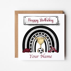 Football Birthday Card, Personalised Football Birthday Card, Football Trophy Card, Footie Fans Birthday Card, Sports Theme Card For Him