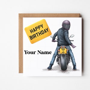 Personalised Bikers Birthday Card, Motorbike Birthday Card, Personalised Birthday Gift, His Bikers Card, Son Husband Boyfriend Dad