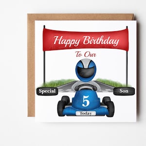 Special Son Birthday Card, Go Kart Card For Son, Personalised Age Birthday Card, Boys Go Kart Birthday Card, Special Son, Go Kart Birthday