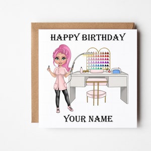 Nail Technician Birthday Card, Personalised Card For Nail Beautician, Nail Tech Apprentice Card, Trainee Nail Technician Birthday Card