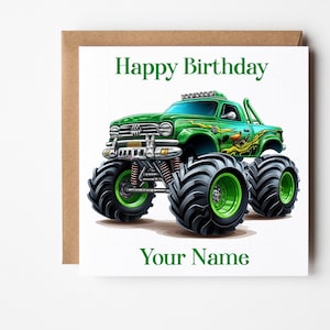 Boys Monster Truck Birthday Card, Personalised Birthday Card, Monster Truck Card, Boys Monster Truck Card, Son Grandson Nephew Birthday Card