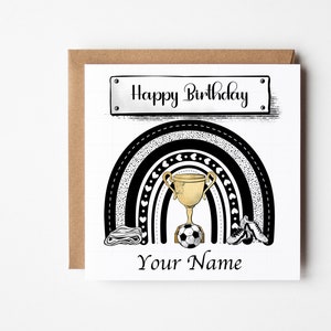 Personalised Football Birthday Card, Football Birthday Card For Son, Birthday Card For Husband, Boyfriends Football Gift, Sports Theme Card