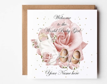 Personalised New Baby Card, Welcome To The World Card, Congratulations New Parents