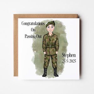 Personalised Passing Out Parade Card, Armed Forces Graduation, Son Grandson Brother, Congratulations Card, Army Basic Training Graduation