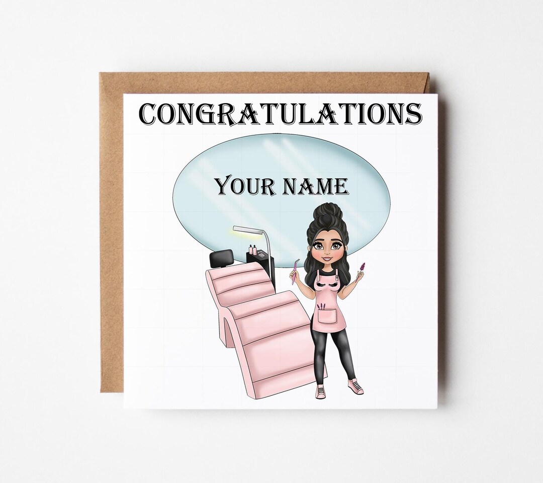 Lash Tech New Job Card, Personalised Card for Lash Tech, Qualified Lash ...
