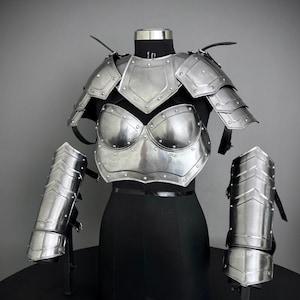 Medieval Steel Corset Armor: Adult Female Costume, LARP Cosplay