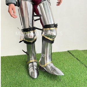 Zbroja na nogi średniowiecznego rycerza, Zbroja Sabatone, Zbroja Larp, Zbroja funkcjonalna, Sca, Cosplay, Larp,