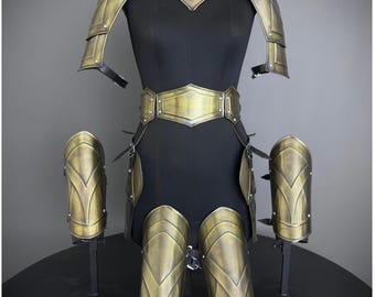 Medieval Cuirass Armor: 20 Gauge Steel Brave Lady Cosplay Set