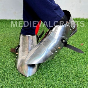Medeltida riddare Steel Sabatons: Lajv Cosplay-rustning, storlek 12-13 bild 3