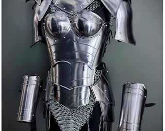 Brave Lady Knight Armor – Medieval Fantasy Costume for Cosplay & LARP Events.