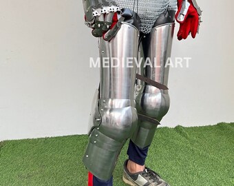 Medieval Knight Steel Thigh Armor: Functional LARP Cosplay