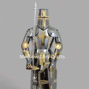 Medieval Knight Suit of Armor: Stainless Steel Cosplay, LARP Costume