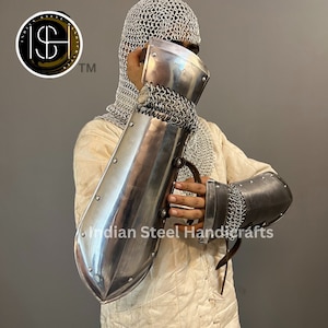 Medieval Knight Steel Arm Bracers: LARP Cosplay Armor Costume