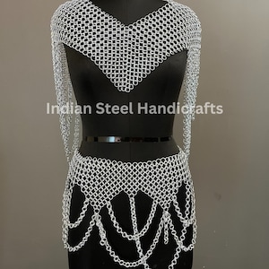 Medieval Chainmail Top and Skirt: Steel Costume Fashion