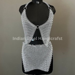 Handmade Chainmail Skirt & Top Set: Medieval Viking Armor Cosplay