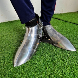 Medeltida riddare Steel Sabatons: Lajv Cosplay-rustning, storlek 12-13 bild 1