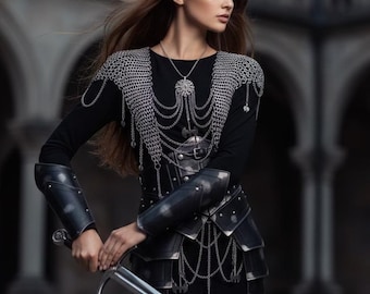 Steel Chainmail Cuirass Armor | Lady Knight Breastplate, LARP Cosplay