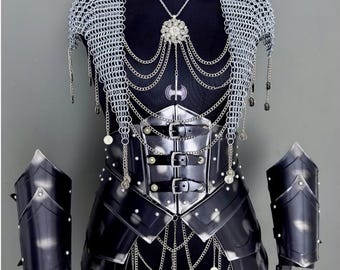 Stahl Kettenhemd Kürass Rüstung | Lady Knight Brustpanzer, LARP Cosplay