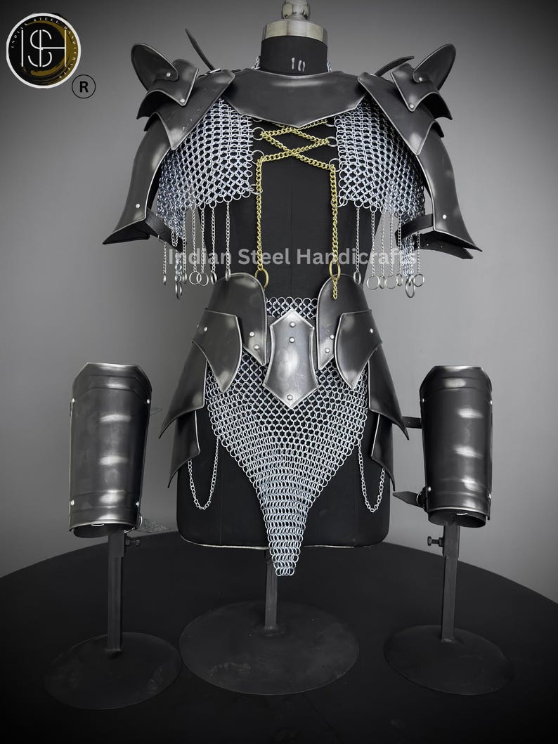 Very String Armor Medieval Cuirass Armor: Steel Chainmail, Lady Cosplay LARP Costume ...