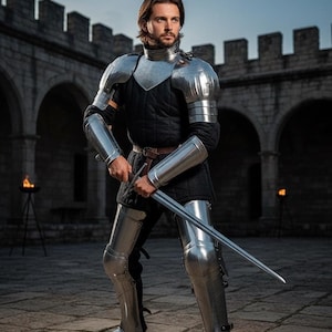 Medieval Knight Steel Armor Set: SCA LARP Cosplay