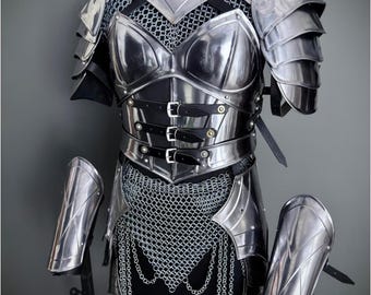 Medieval Knight Armor Set: Women's Fantasy SCA LARP Cosplay Costume