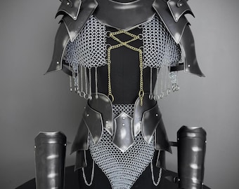 Medieval Cuirass Armor: Steel Chainmail, Lady Cosplay LARP Costume