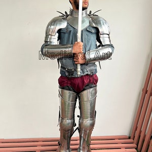 Medieval Knight Leg Armor, Shoulder Armor, Gorget Armor, Bracers Armor, Fantasy Armor, Cosplay Armor, Sca Armor, Gift Item