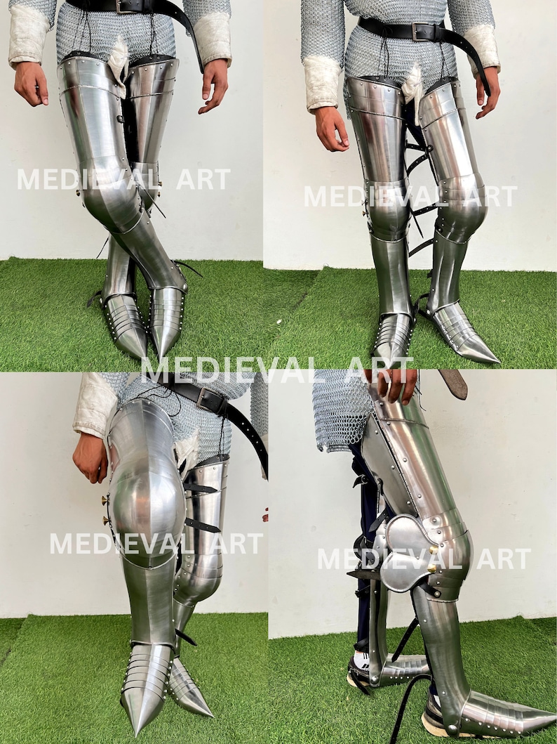 Medieval Knight Leg Armor: Functional Steel Sabatons, SCA LARP Cosplay ...