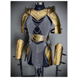 Brave Lady Steel Cuirass Armor: Medieval Chainmail LARP Cosplay