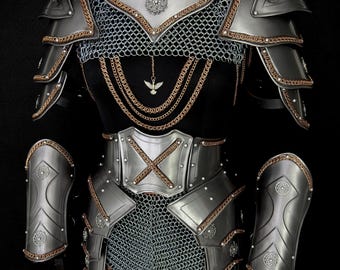 Ensemble d'armures en acier féminines fantastiques, Costume d'armure de chevalier médiéval, GN, Cosplay, Faire de la Renaissance.