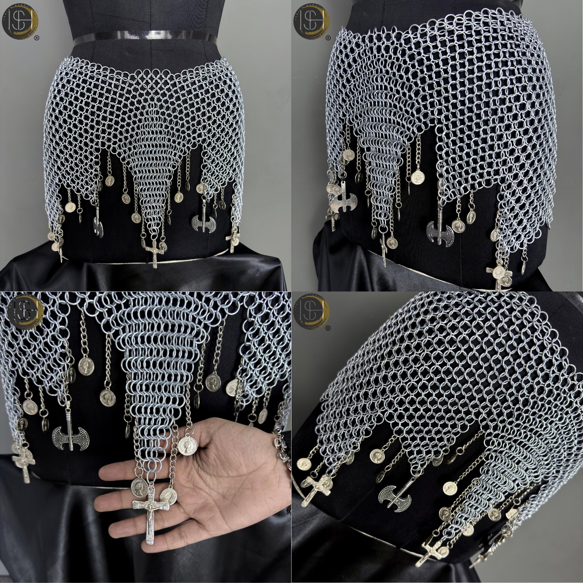 Handmade Black Steel Knight Armor Set | Medieval Armor With Chainmail ...