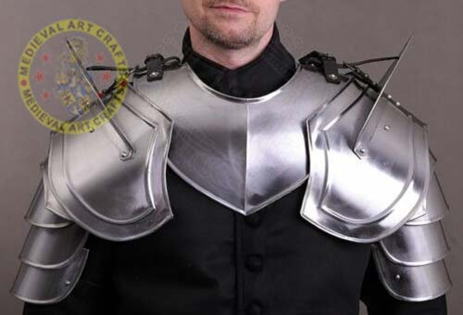 Medieval Knight Armor Pouldron Armor Cosplay Sca Etsy