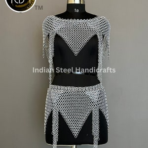 Handmade Chainmail Skirt Top: Viking Ren Faire Armor Costume