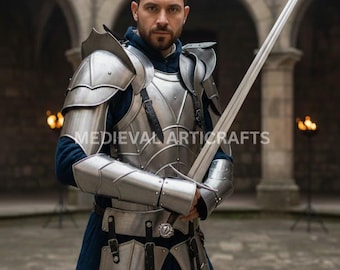 Medieval Knight Armor: Functional Steel LARP SCA Cosplay Costume