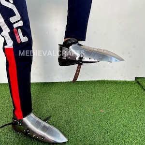 Medeltida riddare Steel Sabatons: Lajv Cosplay-rustning, storlek 12-13 bild 7