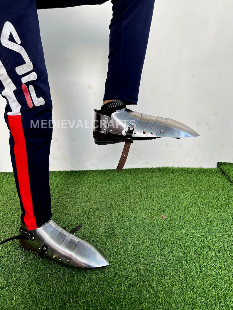 Medeltida riddare Steel Sabatons: Lajv Cosplay-rustning, storlek 12-13 bild 7