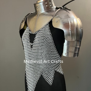 Knight Brave Female Armor, Gorget Pouldron Armor, Cosplay Armor, Sca Armor, Larp Armor, Gift for Women image 10