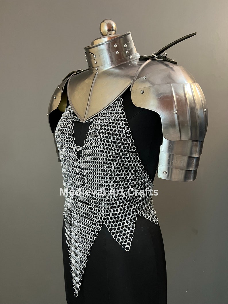 Knight Brave Female Armor, Gorget Pouldron Armor, Cosplay Armor, Sca Armor, Larp Armor, Gift for Women image 10