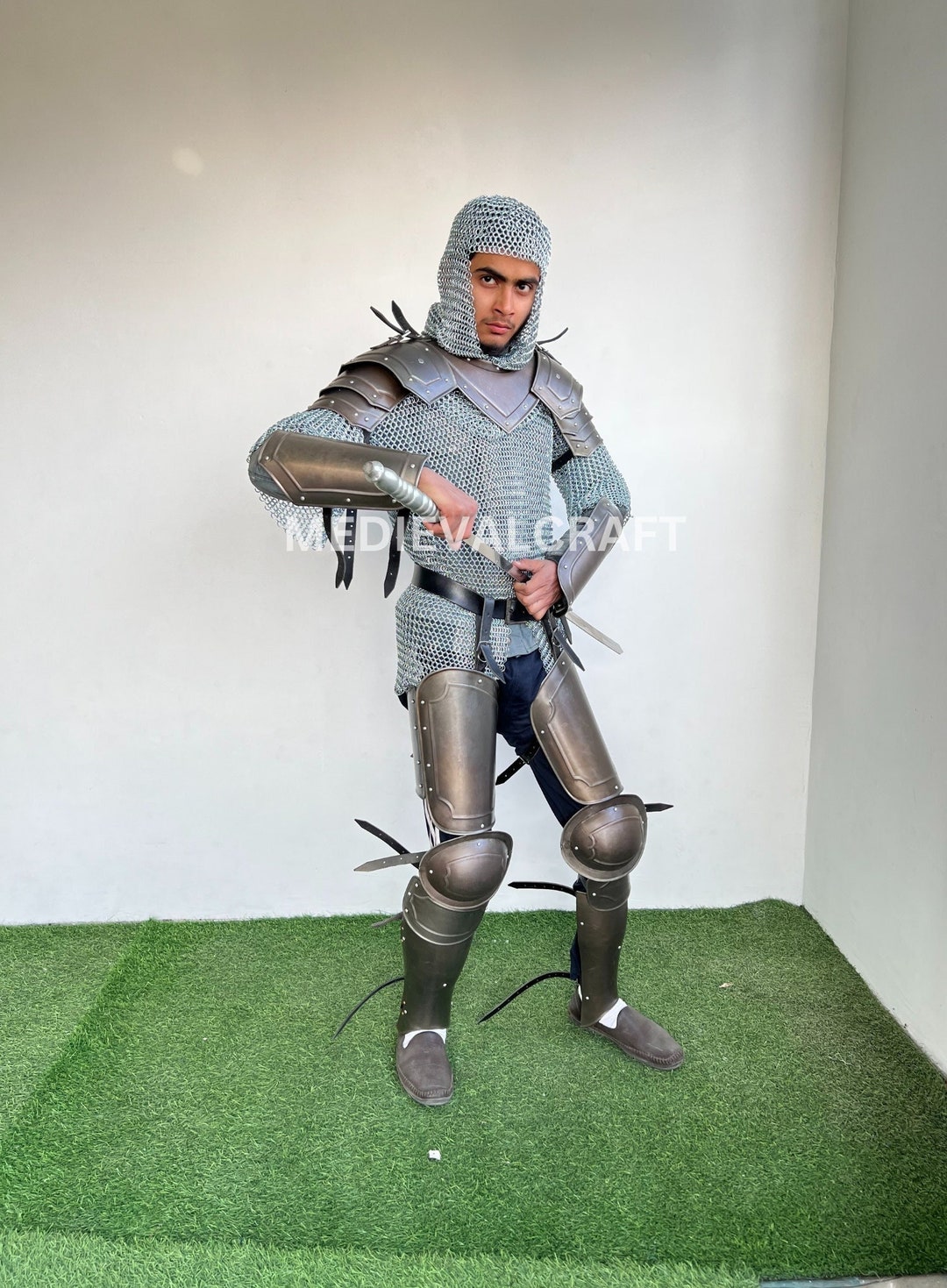 Medieval Knight Male Leg Guard Armor, Pouldron Armor, Sca Armor