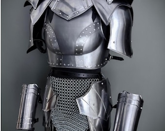 Mittelalterliches Ritter-Rüstungs-Set für Damen: SCA LARP Cosplay Kostüm