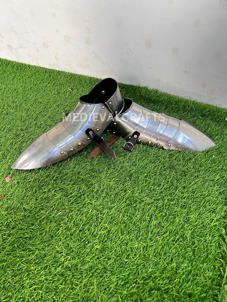 Medeltida riddare Steel Sabatons: Lajv Cosplay-rustning, storlek 12-13 bild 9