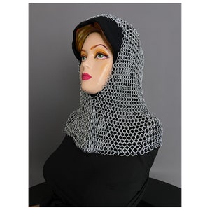 Medieval Chainmail Hood: Steel Armor, LARP Cosplay