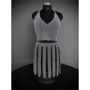 Handmade Steel Chainmail Skirt & Top Set: Viking Ren Faire Armor